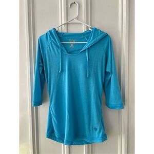 Mountain hardware lightweight 3/4 length turquoise hoodie S